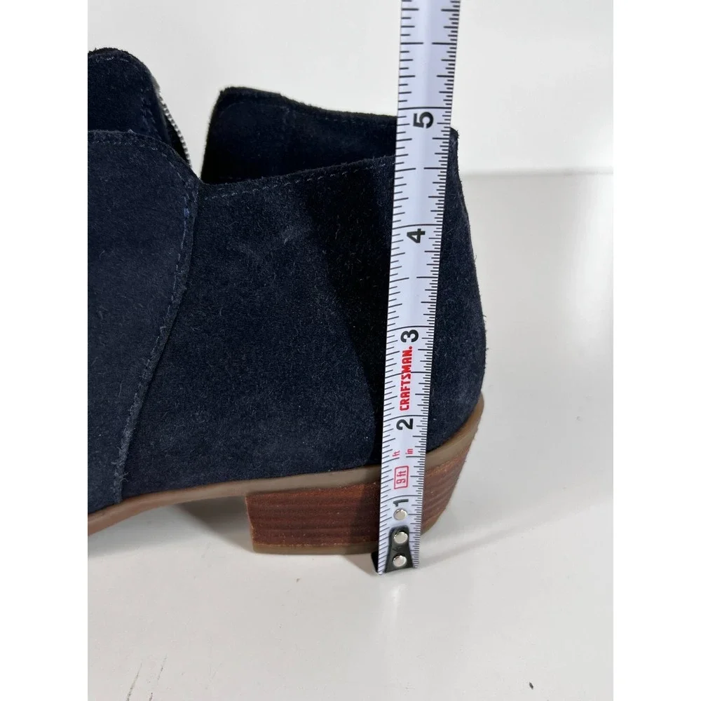 Diba True Blue Suede Pull On Ankle Block Heeled Boots Womens SZ 6.5 M USA